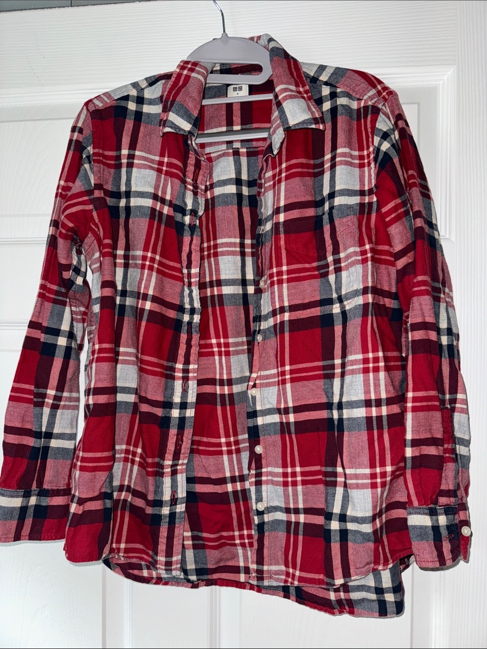Uniqlo Red and Navy Plaid Shirt